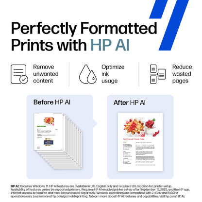 HP OfficeJet Pro 8139e Wireless All-in-One Color Inkjet Printer, Print, scan, Copy, fax, ADF, Duplex Printing Best-for-Home Office, 1 Year Instant Ink Trial Included, AI-Enabled (40Q51A)