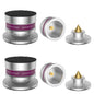 Tertullus 4 Pcs Aluminum Speaker Spike+Speaker Isolation Feet Top Pad Turntable Isolation Feet for Amplifier Turntable Player Subwoofer Silver