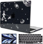 for MacBook Air 13.6 inch Case 2025 2024 2023 2022 Release M4 A3240 M3 A3113 M2 A2681, Black Printed Plastic Hard Shell Case Cover for Mac Air 13.6 M4 Chip Touch ID, Astronauts Space Dog