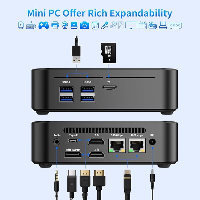 DreamQuest Mini PC W-11 Pro Intel 12th Alder Lake N95 (up to 3.4GHz) Micro PC 16GB RAM 512GB PCIe SSD Mini Desktop Computer 4K HDMI/DP/USB-C | WiFi 5 | BT 5.0 for Home & Business