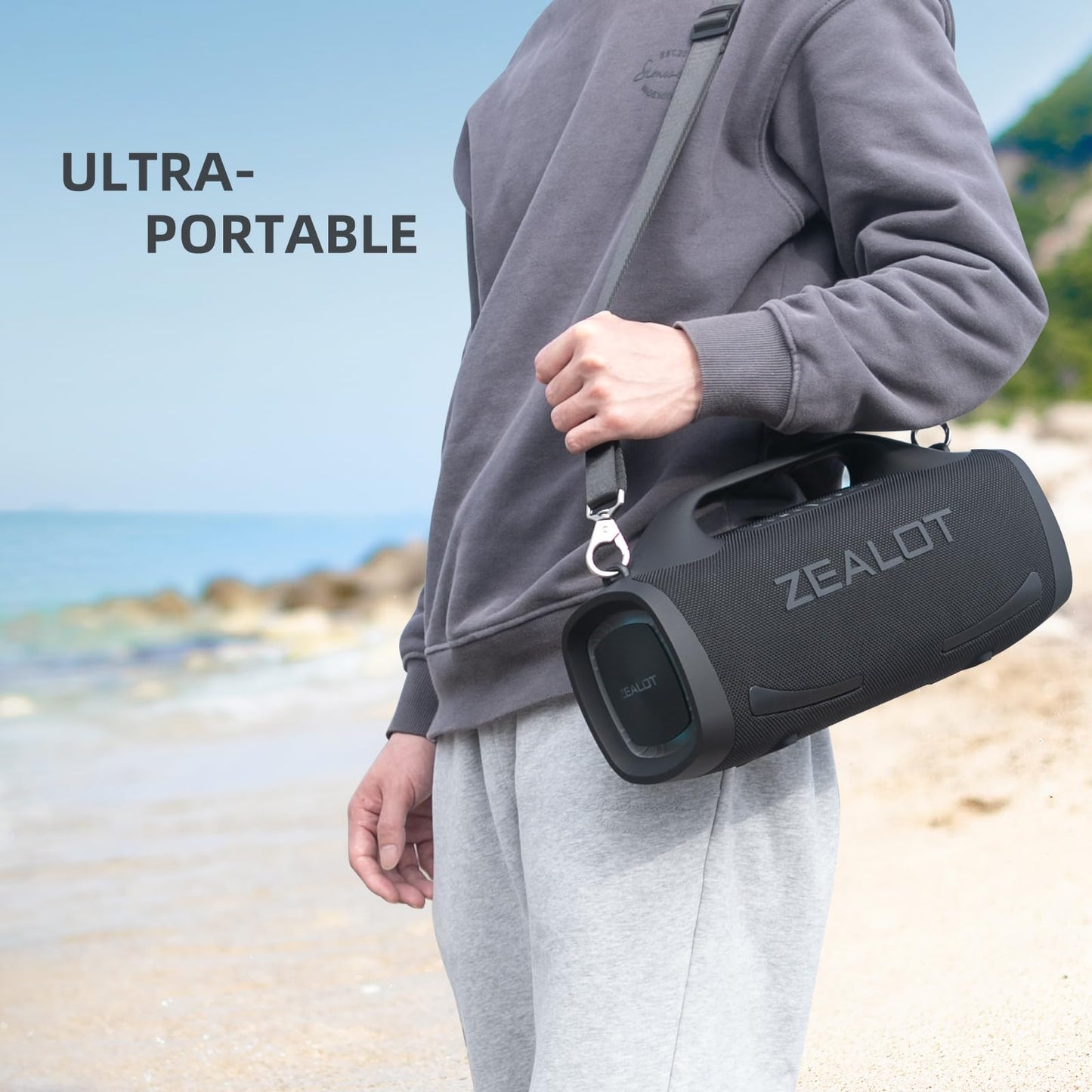 ZEALOT Bluetooth Speaker, 120W Booming Sound Speakers Wireless, Dual Pairing, XBass, 24000mAh, EQ,Fast Charge, Portable Outdoor Waterproof Speaker for Camping,Pool, Beach, and Party