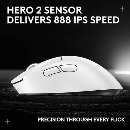 Logitech G PRO X Superlight 2 DEX Wireless Gaming Mouse, 60g pro-Grade Right-Handed Mouse with 5 programmable Buttons, USB-C Charging, 44k DPI Sensor, up to 8 kHz Polling for PC/Mac - White