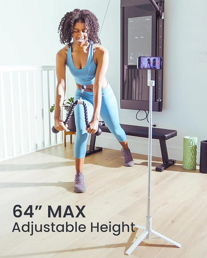 KraftGeek Magnetic Selfie Stick Tripod for iPhone, 64” Phone Tripod for Magsafe, Travel Phone Stand with Remote for iPhone 16 Pro Max