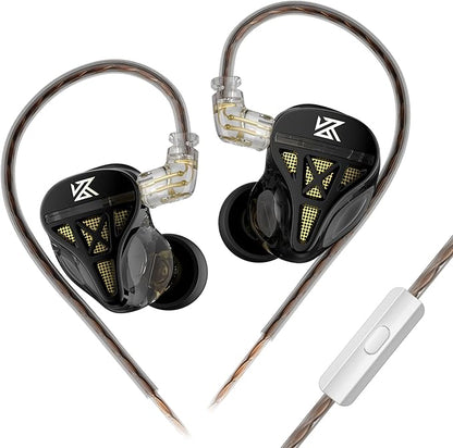 KZ DQS Wired Earbuds Dynamic Driver in Ear Monitor Headphone Semi-Open HiFi Bass Earphone 2pin 3.5mm Gaming Earbuds (with Mic)