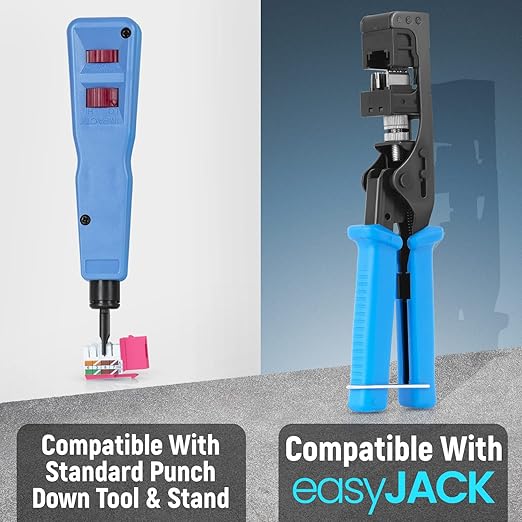 Everest 90° Angled RJ45 Cat6 Keystone Jacks 50-Pack in Pink - Slim Profile Female RJ45 Connectors - Cat 6 Keystone Jack - Compatible with 90° Angled Speed Termination Tool - easyJACK (B094WB91H3)