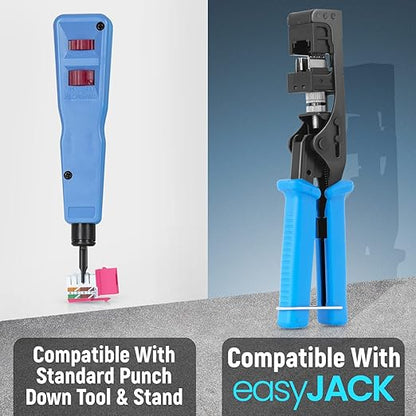 Everest 90° Angled RJ45 Cat6 Keystone Jacks 50-Pack in Pink - Slim Profile Female RJ45 Connectors - Cat 6 Keystone Jack - Compatible with 90° Angled Speed Termination Tool - easyJACK (B094WB91H3)