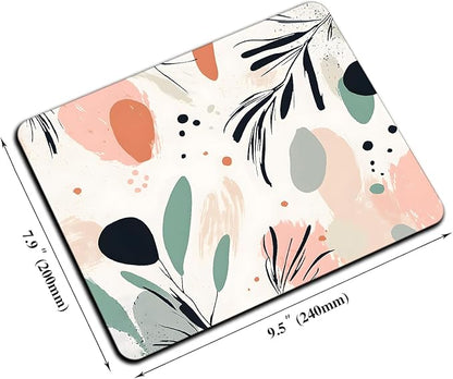 Mouse Pad, Cute Aesthetics Art Boho Mouse Pads for Desk, 9.5" x 7.9" Non-Slip Rubber Base Computer Mousepad with Women, Portable Square Design for Wireless Mouse and Pad Laptop Office & Travel