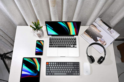Keychron K2 75% Layout Bluetooth Mechanical Keyboard Super Red Switch/White LED Backlit/Anti Ghosting/N-Key Rollover/84 Key USB C Wired Computer Keyboard for Mac Windows-Version 2