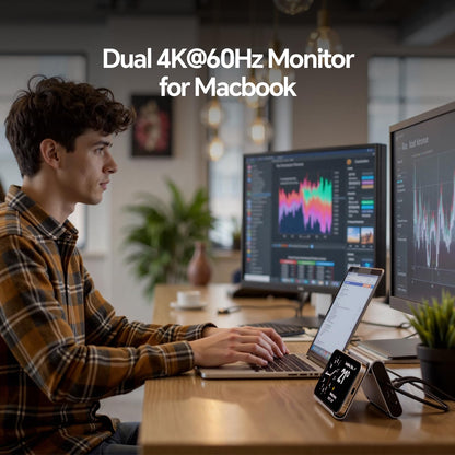 MacBook Pro Docking Station Dual Monitor 4K@60Hz for MacBook Pro/Air M4/M5