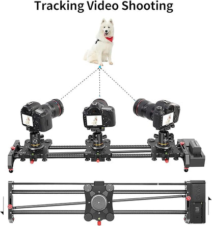 GVM Motorized Camera Slider,31" Wireless Carbon Fiber Dolly Rail Camera Slider with APP Control, Motorized Time Lapse and Video Shot Follow Focus Shot and 120 Degree Panoramic Shooting