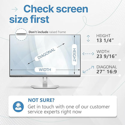 VINTEZ 27 Inch 16:9 Privacy Screen for Computer Monitor and Laptop - Anti Glare Protector Film Blue Light Filter Eye Protection - Computer Screen Privacy Shield, [1 Pack]
