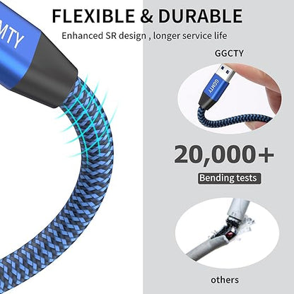 USB 3.0 Extension Cable 15ft,Type A Male to Female Extension Cord Durable Braided Material High Data Transfer Compatible with USB Keyboard,Mouse,Flash Drive, Hard Drive,Printer