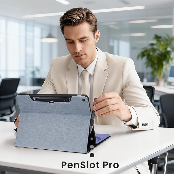 Omnpak Case for Microsoft Surface Pro 12" 2025, Lightweight Protective, Multiple Angle Viewing, Stylus Holder, Compatible with Type Cover Keyboard