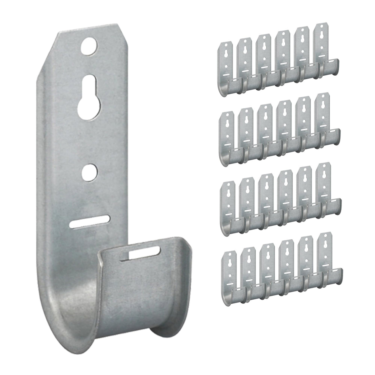 ICC 4-Inch Ceiling J Hook Cable Management Hook, Retainer Clip, 25-Pack