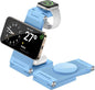 Magnetic Wireless Charger Stand, 3 in 1 Foldable Wireless Charging Station, Travel Charger for Multiple Devices for iPhone 16 15 14 13 12 Series, Apple Watch Ultra/SE/9/8/7/6/5/4/3/2, AirPods