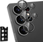 for Samsung Galaxy S25 Ultra Camera Lens Protector, Individual Metal Ring Tempered Glass Lens Cover, [Strong Adsorption] Scratch Resistant Ultra-Thin HD Clear Lens Cover, 1 Set-Black