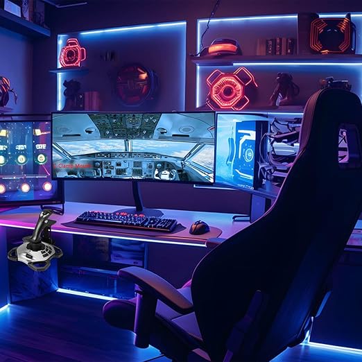 HTLAKIKJ Desk Mount for Flight Sim Joystick-Compatible with Logitech G Extreme 3D PRO Joystick Adjustable Fit Different Thickness Desk Enduring C-Clamp Metal Holder