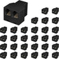Uvital RJ12 6P6C 3 Female Telephone Line Splitters, Phone Jack Splitter, Telephone Landline Cable Connector and Separator(Black, 30 Pack)