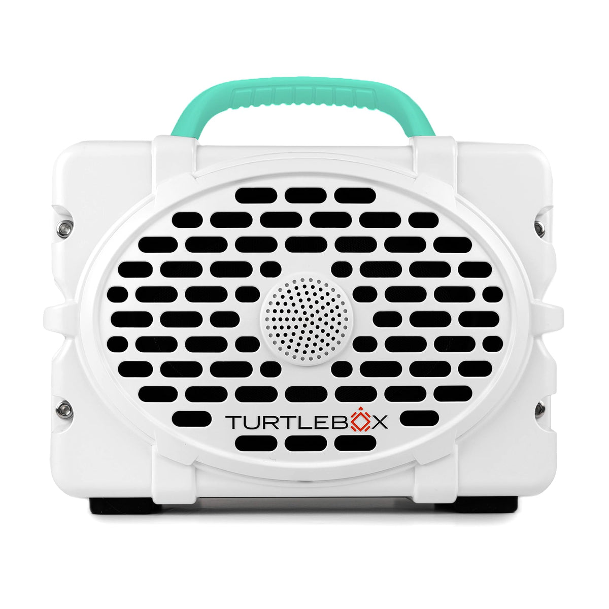 Turtlebox Original Gen 3 Outdoor Bluetooth Speaker, White/Royal Blue