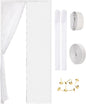 Magnetic Screen Door - Self Sealing, Heavy Duty, Hands Free Mesh Partition Keeps Bugs Out Let Breeze in- Pet and Kid Friendly - Keep Open Feature (White, Fit Door Size 38 x 80 Inch)