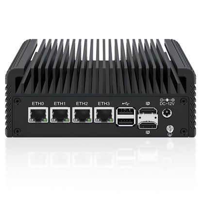 Firewall Micro Appliance Core N150,4xi226-V 2.5G Fanless Mini PC,DDR5,2*NVMe 2*SATA,6*USB,2*HDMI,Type-C,DP,Firewall Mini PC NAS Server