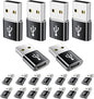 USB A to USB C Adapter 20 Pack,USB to USBC Adapter,USBA Male OTG Adapters,Type C Female Converter for iPhone,iPad,MacBook,Samsung Galaxy,Black