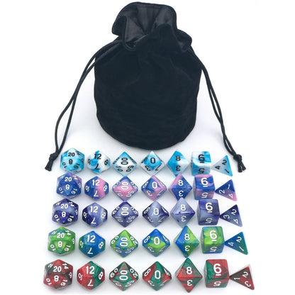 Dice Set for Dungeons&Dragons, DND, RPG Games, Polyhedral Dice Set, Assorted Dice Set, 35 Total, 5 Sets with Drawstring dice Pouch