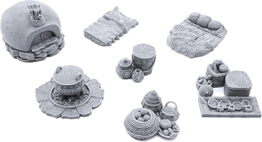 EnderToys Forest Ranger Furnishings by Printable Scenery, 3D Printed Tabletop RPG Scenery and Wargame Terrain 28mm Miniatures
