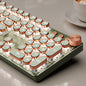 Wireless Typewriter Style Mechanical Keyboard with White Backlit, Knob