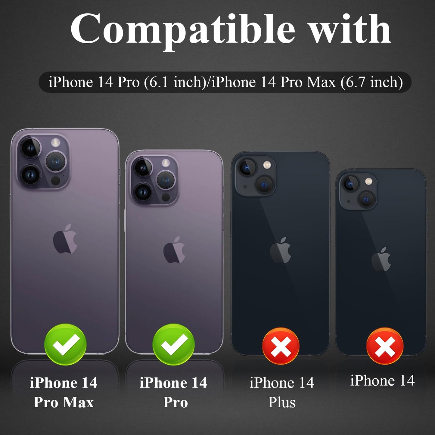 YWXTW Designed for iPhone 14 Pro Max Camera Lens Protector, for iPhone 14 Pro Camera Lens Protector, Individual Metal Anti Scratch HD Clear Case Friendly Tempered Glass Camera Cover, 1 Set (Purple)