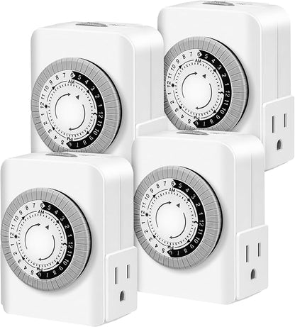 AaiVrylliz Dual Outlet Timer,Timers for Electrical Outlets Indoor 3-Prong