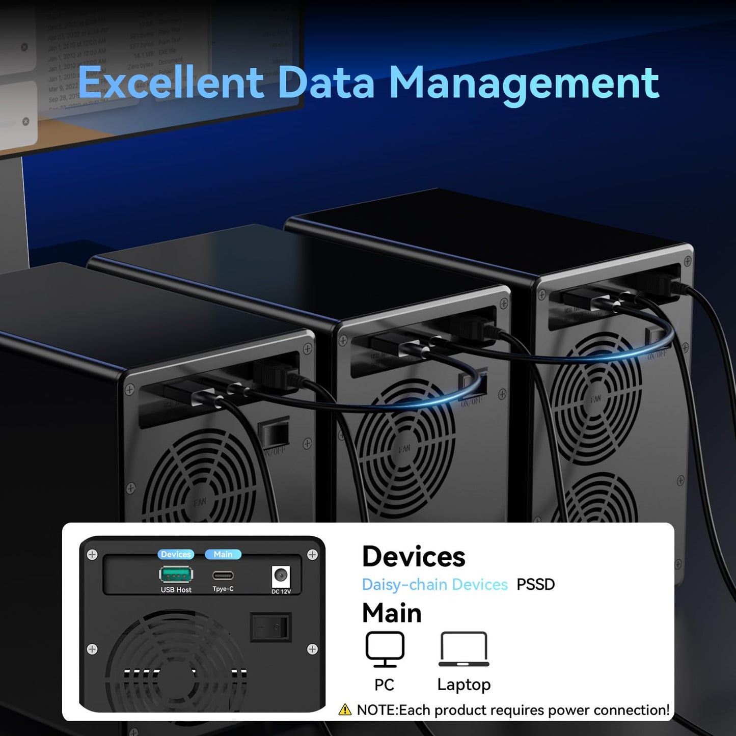CENMATE Aluminum 6 Bay 10Gbps HDD Enclosure with Cooling Fan for 2.5“/3.5" SATA HDD/SSD with USB A/C 3.2 Gen 2, Support Hot Swappable, Tool-Free Hard Drive Enclosure