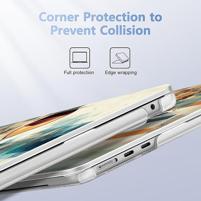 Case for MacBook Air 15 Inch 2025 2024 2023 Release M4 A3241 M3 A3114 M2 A2941, Hard Shell with Screen Protector & Keyboard Cover, Compatible with Touch ID, Brain & Hourglass