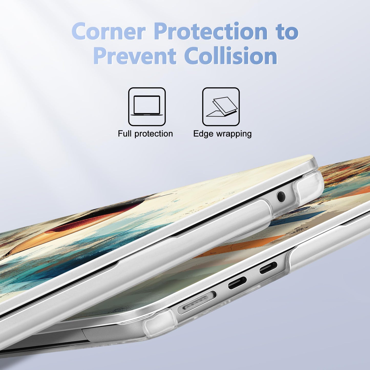 Lepeoac Case for 2026/2025/2024/2023 MacBook Air 15-inch Laptop Release M5 A3448 /M4 A3241 /M3 A3114 /M2 A2941, Stylish Protective Hard Shell Cover for MacBook Air 15.3 inch, Brain & Hourglass
