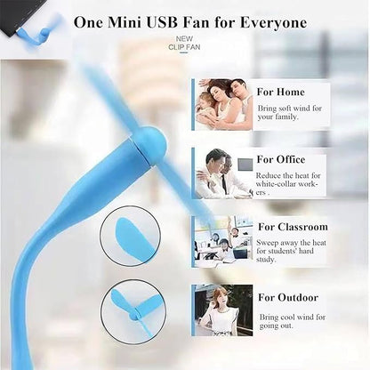 Mini USB Fan, Portable Pocket Fan USB-A Powered Little Cooler, Quiet Operation, for Home Office Car Outdoor Travel- 4 Pack (Blue)
