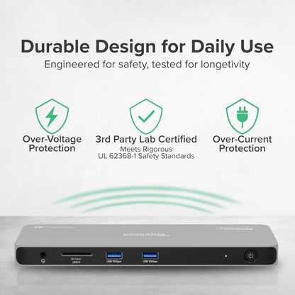 Plugable Thunderbolt 4 Dock Quad Monitors, 100W, Connect Four 4K Monitors
