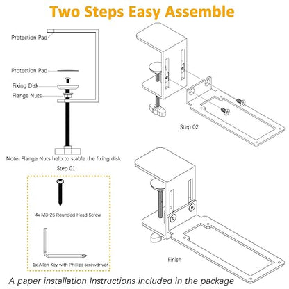 HTLAKIKJ Desk Mount for Flight Sim Joystick-Compatible with Logitech G Extreme 3D PRO Joystick Adjustable Fit Different Thickness Desk Enduring C-Clamp Metal Holder