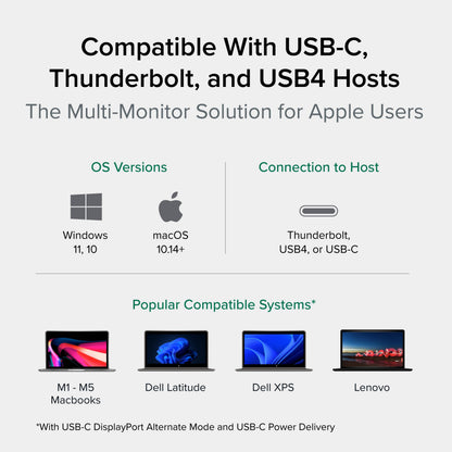 Plugable 12-in-1 USB C Triple 4K Docking Station, Three Displays with 3X HDMI or DisplayPort, Compatible with Mac M1 - M5 & Neo, Windows, Thunderbolt, USB4, USB-C (100W PD, 6X USB Ports, Ethernet)
