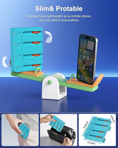 Charger for Nintendo Switch 2 and Switch 1 Controller, Horizontal Charging Dock Station for Joy con and for Joycon 2 Accessories with Foldable Storage Stand (Blue)