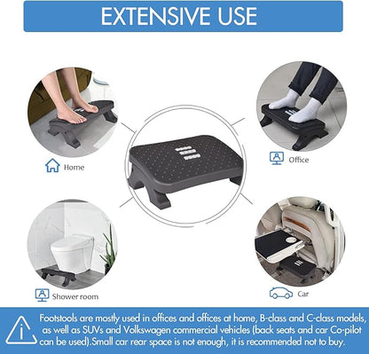 Scalebeard Under Desk Footrest, Ergonomic Foot Stool with Massage Rollers Max-Load 120Lbs Desk Leg Rest Pain Relief for Home Office Work
