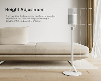 FITUEYES Universal Speaker Stand Pair, with Height Adjustable, White,1 Pair