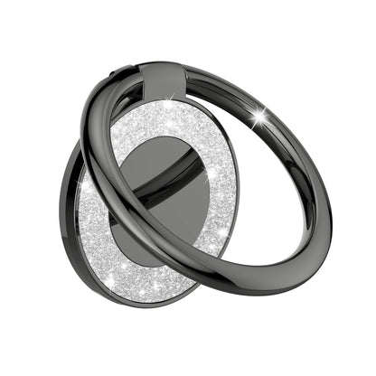 Pikabo Adhesive Phone Ring Holder Stand, 360° Rotation Cell Phone Finger Ring Kickstand, Glitter Phone Grip for Smartphones. (Glitter Black)