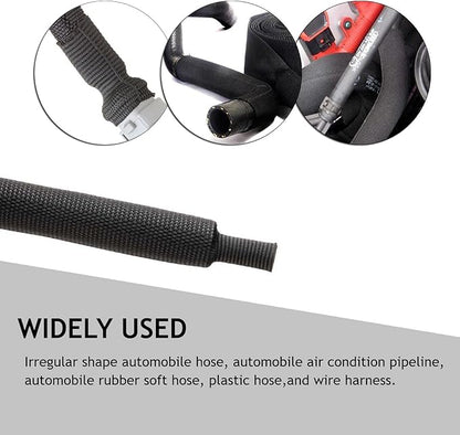 Heat Shrinkable Braided Sleeving 2:1 Ratio- Abrasion Protection Flexibility Wiring Harness Cable Sheath (1" ID, 16ft)