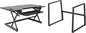 Rocelco 46" Large Height Adjustable Standing Desk BUNDLE - Quick Sit Stand Up Dual Monitor Riser - Tall Gas Spring Assist Computer Workstation - Retractable Keyboard Tray - Black (R DADRB-46-FS2)