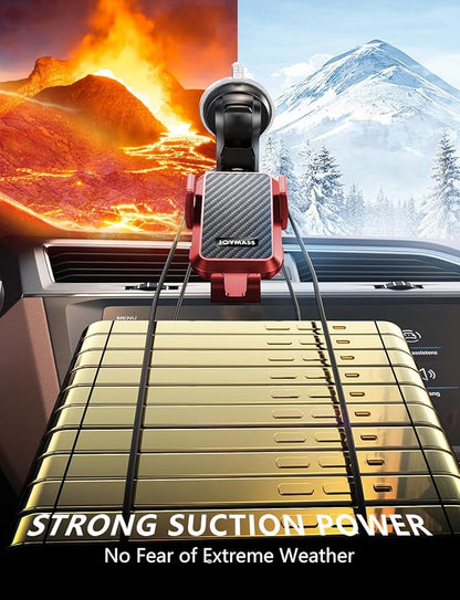 JOYMASS Wireless Car Charger, Phone Holders for Your Car, 15W Auto Clamping Phone Mount Car Accessories for iPhone 16 15 14 13 12 Mini Pro Max 11, Samsung Galaxy S24 Ultra S23 S22+ Note 20, etc - Red