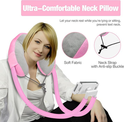 MoKo Neck Phone Holder, 360 Rotatable Gooseneck Pillow Stand, Fits 4"-11" Devices, iPhone 16/15/14/13, Galaxy S21/S9, iPad 11/12.9