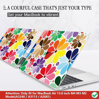 CISSOOK Compatible with MacBook Air 13.6 inch Case 2025 2024 2023 2022 Release A3240 A3113 A2681, Plastic Hard Shell Case Keyboard Cover Set for MacBook Air 13 inch M2 M3 M4, Colorful Floral