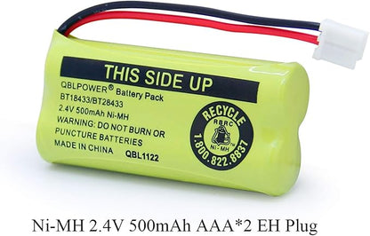 BT18433 BT28433 BT-8300 BATT-6010 Rechargeable Battery BT184342 BT284342 BT1011 BT1018 BT1022 BT1031 89-1326-00-00/89-1330-01-00/CPH-515D 2.4V(Pack of 4)