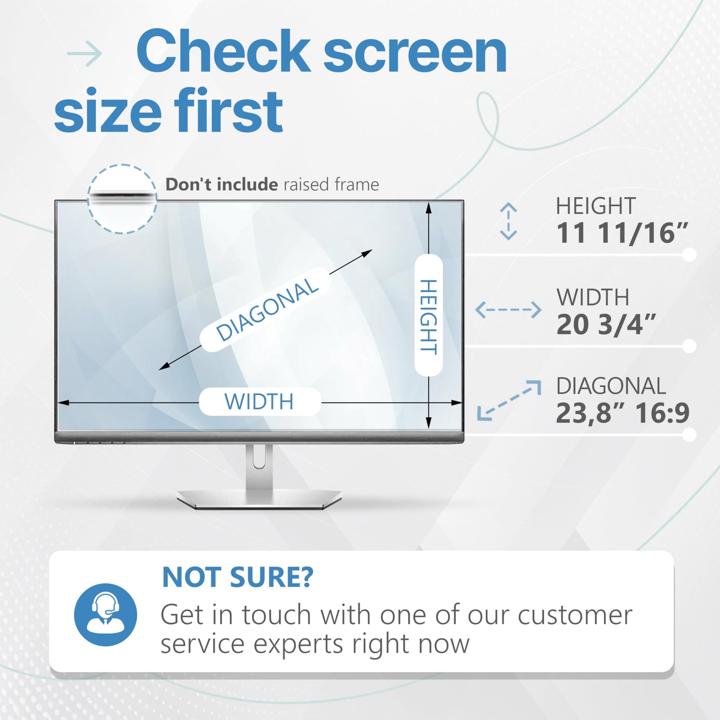 VINTEZ [2 Pack] 23.8 Inch 16:9 Privacy Screen for Computer Monitor and Laptop - Anti Glare Protector Film Blue Light Filter Eye Protection - Computer Screen Privacy Shield
