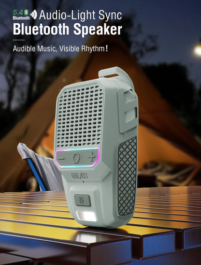 GBEAST Wearable Bluetooth Speaker, Waterproof Mini Clip On Speaker-Green